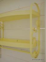 タオルバー付きTINシェルフ(パステルイエロー)